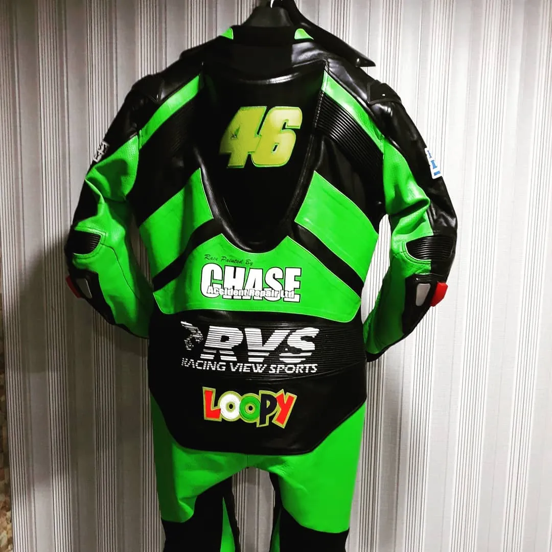 Handcrafted motorcycle leather racing suit from the Sazy workshop