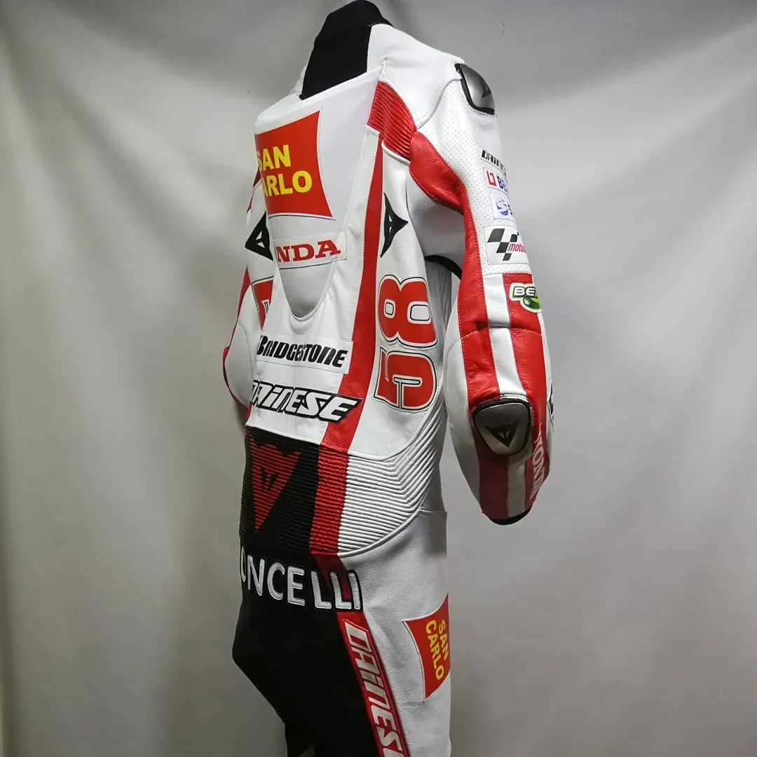 Handcrafted motorcycle leather racing suit from the Sazy workshop