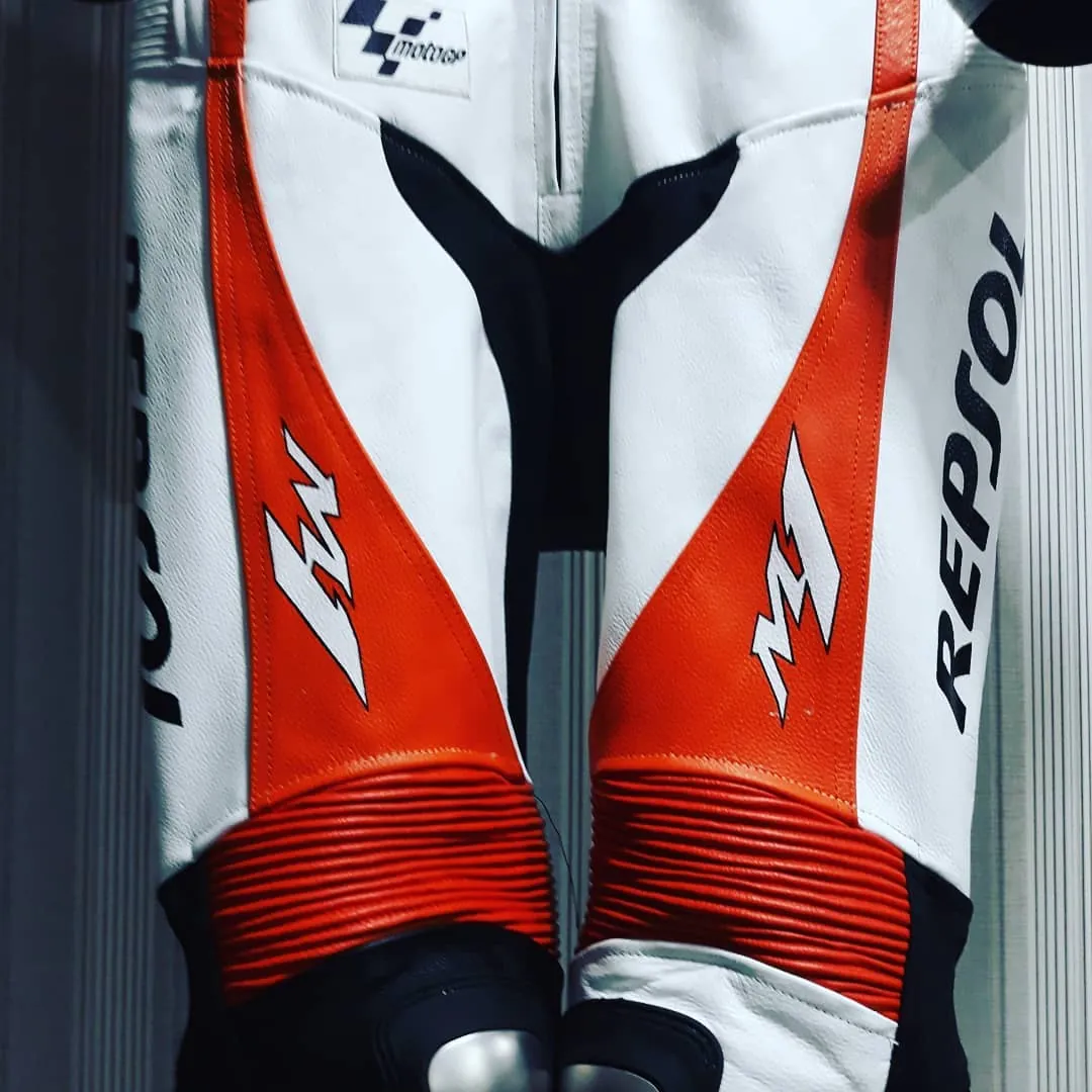 Handcrafted motorcycle leather racing suit from the Sazy workshop