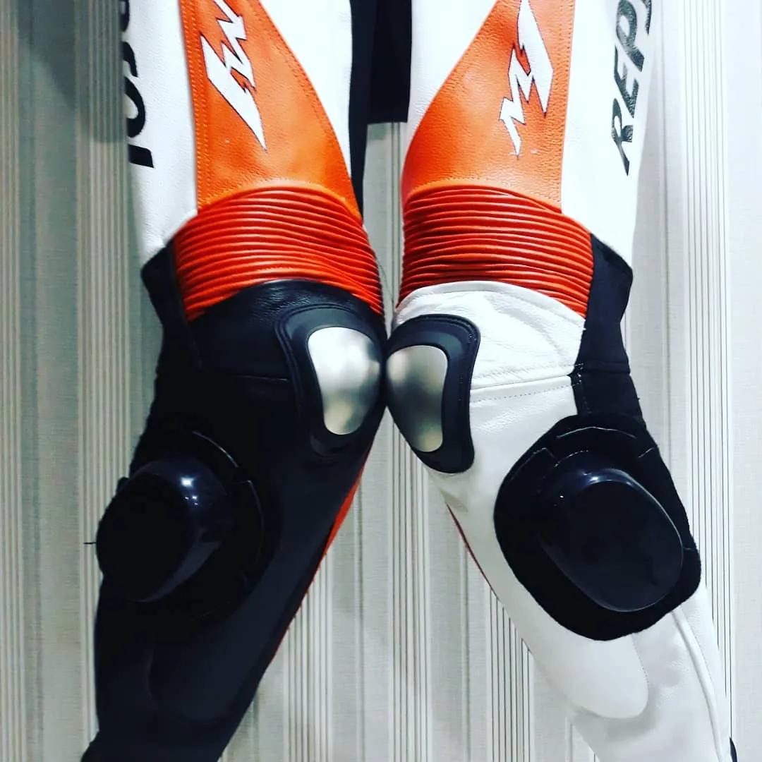 Handcrafted motorcycle leather racing suit from the Sazy workshop
