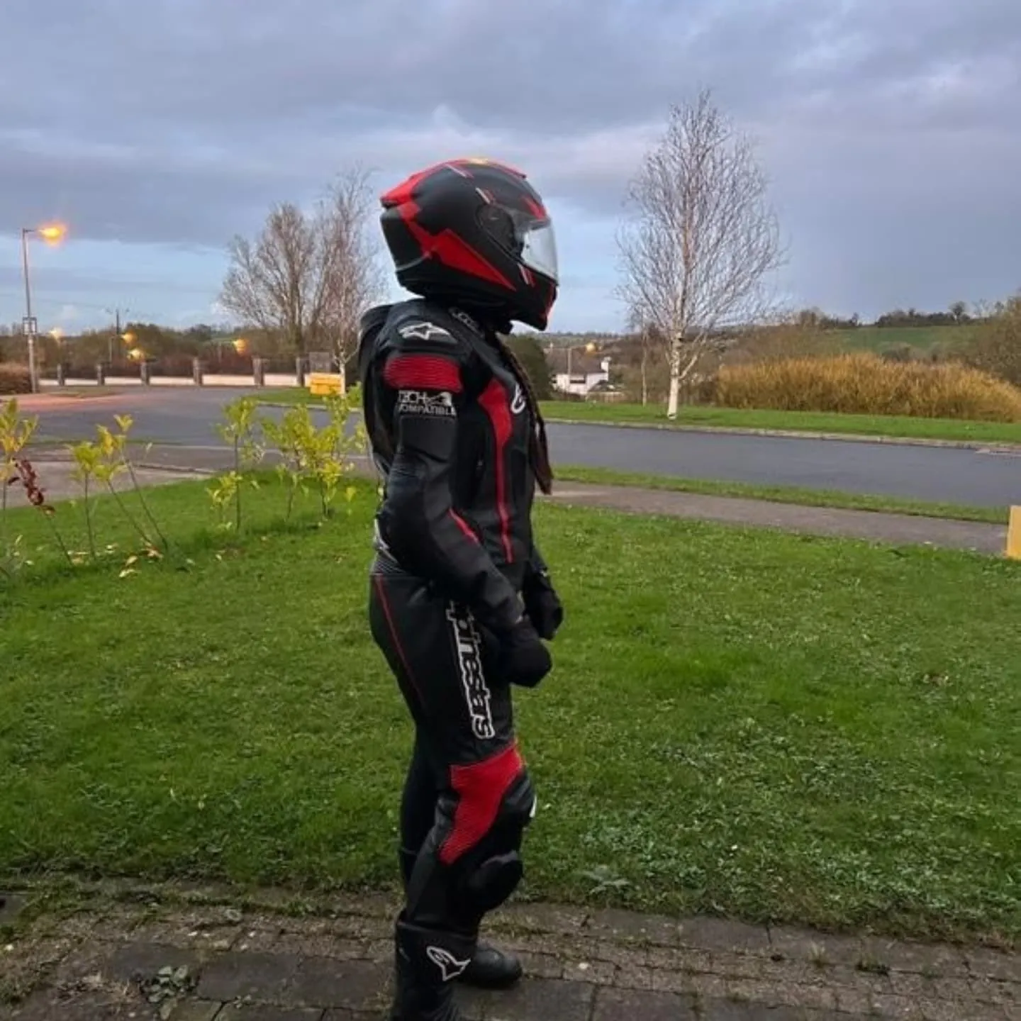 Handcrafted motorcycle leather racing suit from the Sazy workshop