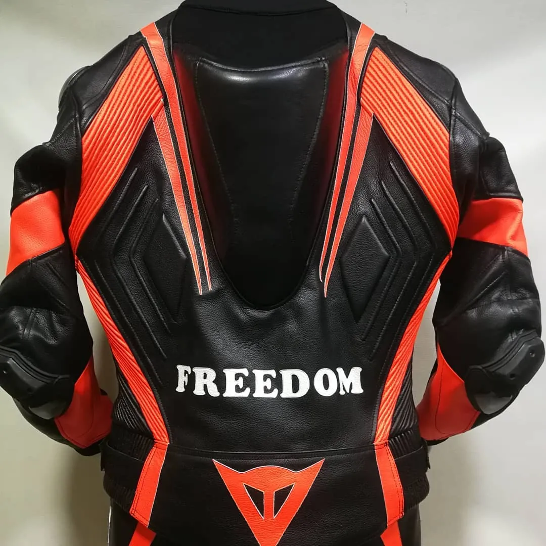Handcrafted motorcycle leather racing suit from the Sazy workshop