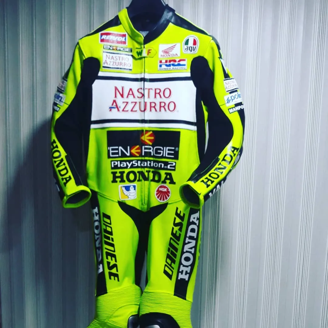 Handcrafted motorcycle leather racing suit from the Sazy workshop