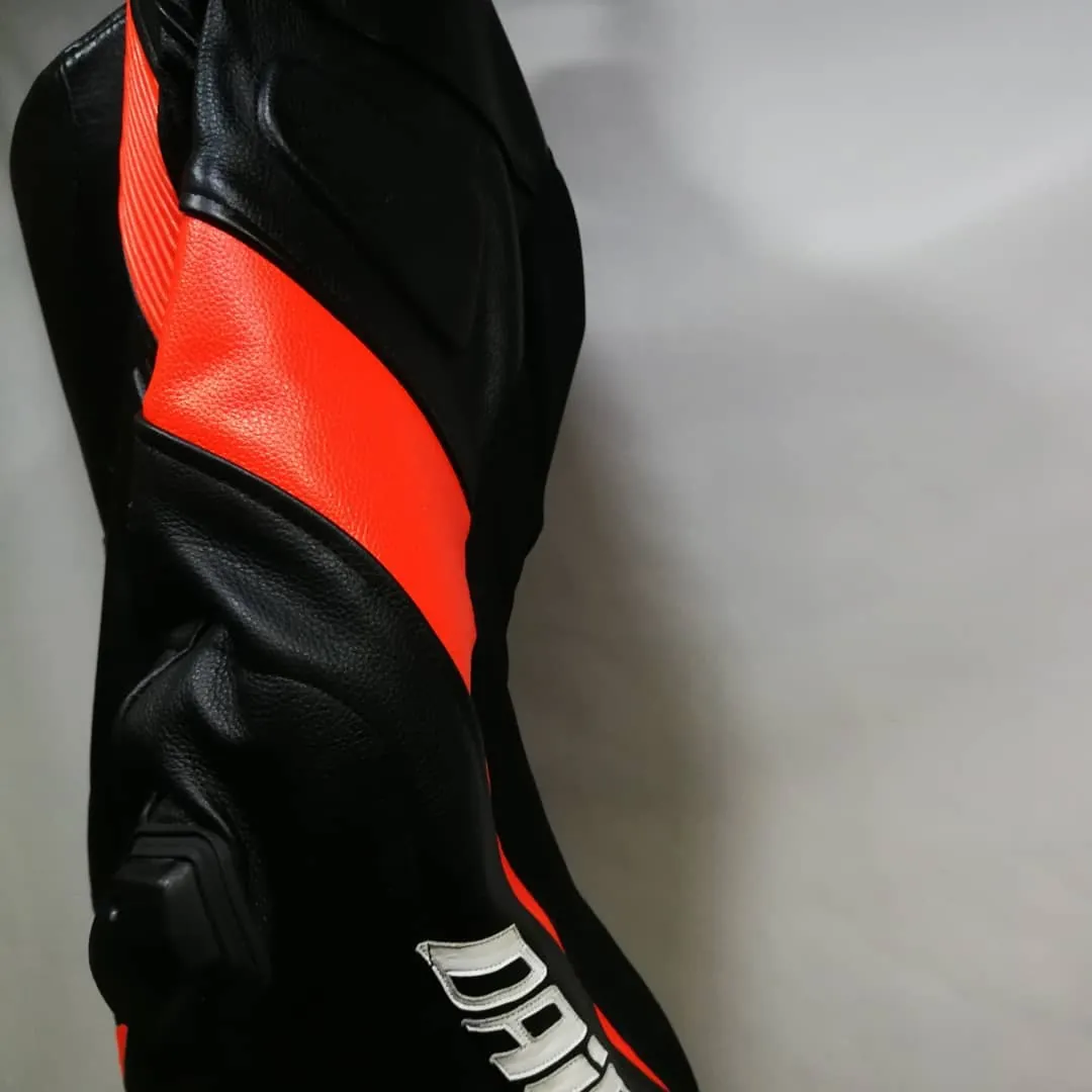 Handcrafted motorcycle leather racing suit from the Sazy workshop